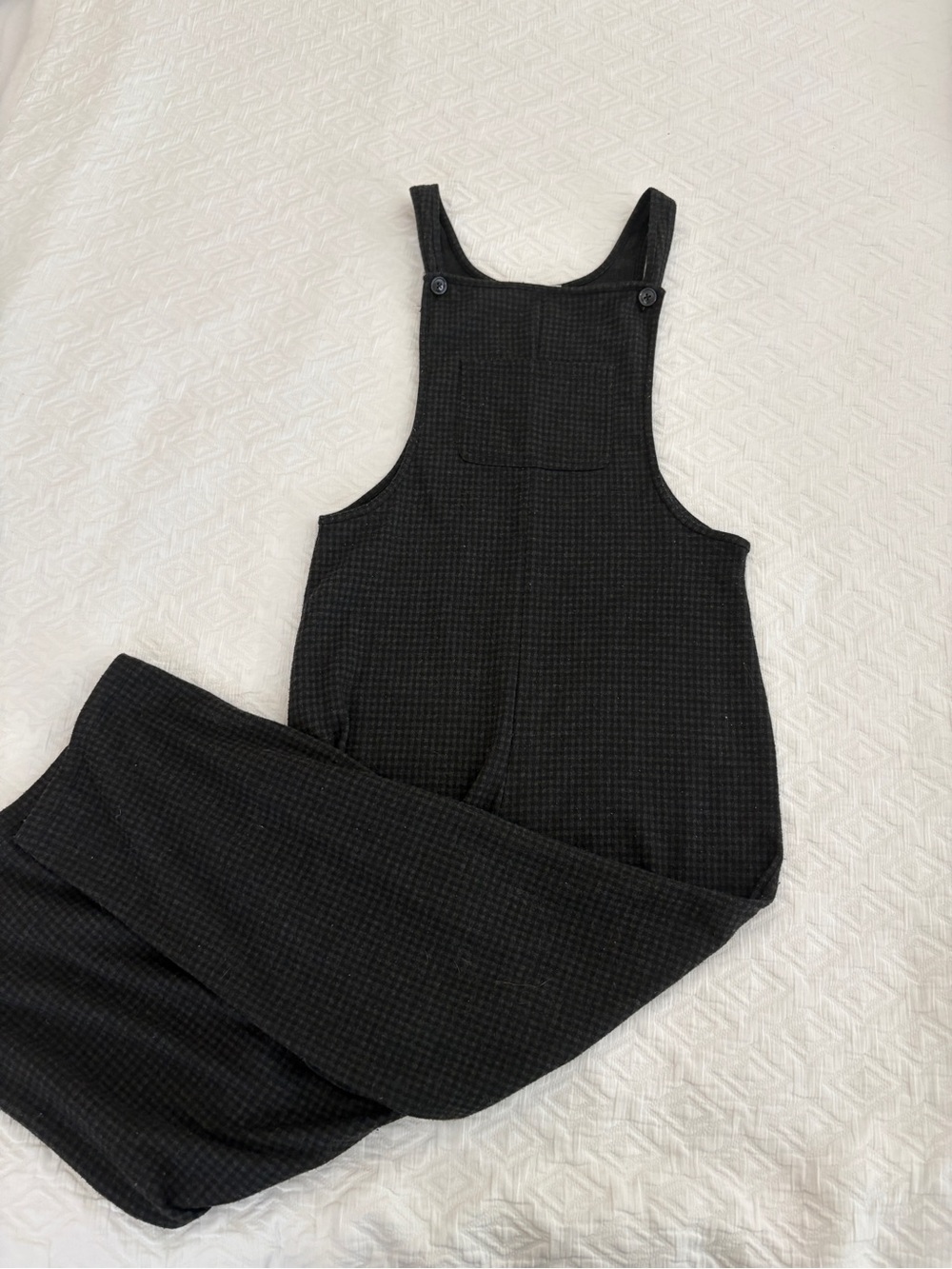 Mango Black Textured Overalls Jumpsuit